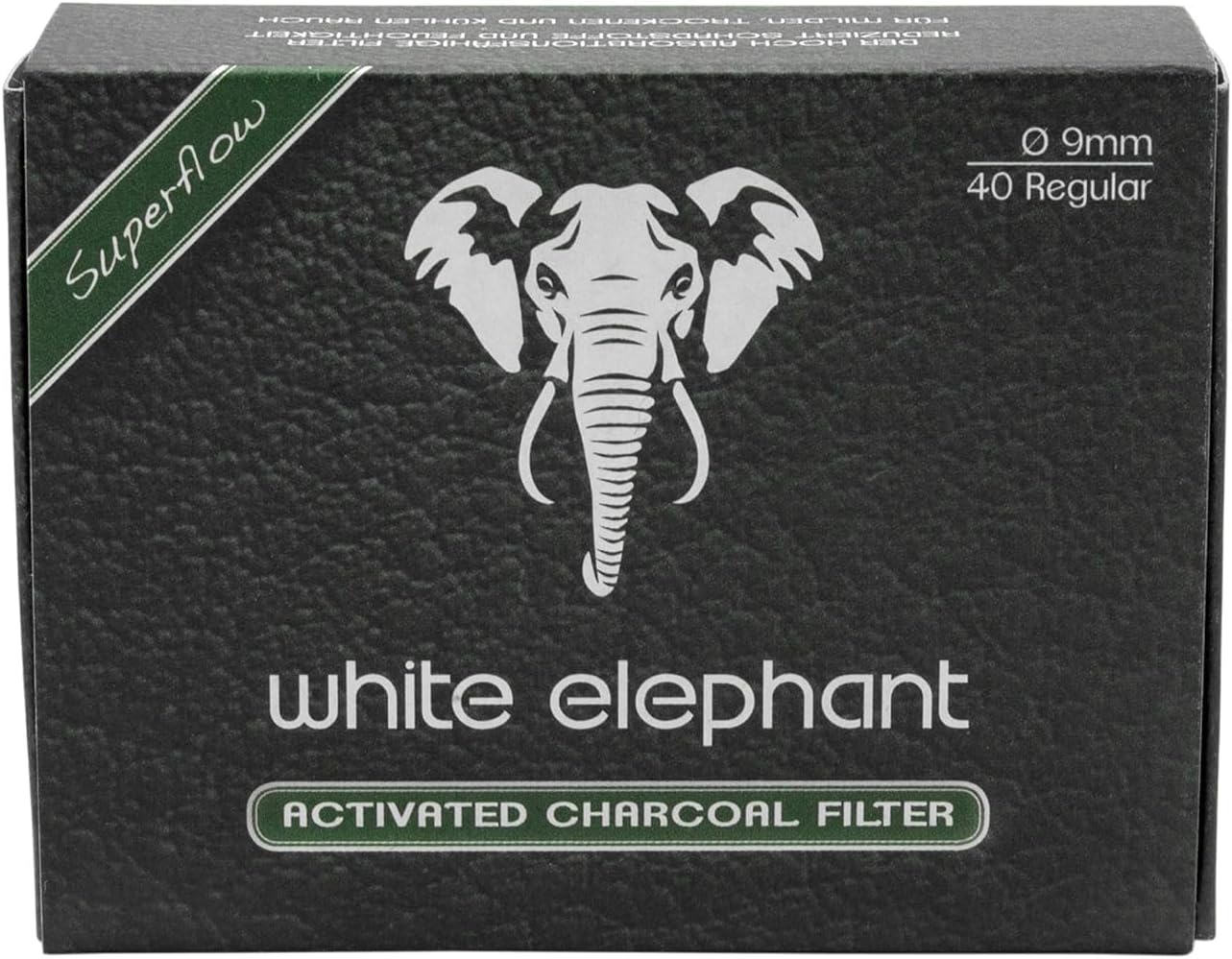 White Elephant 18588 Superflow Collection 9 mm Activated Carbon Filter Pack of 40 Paper