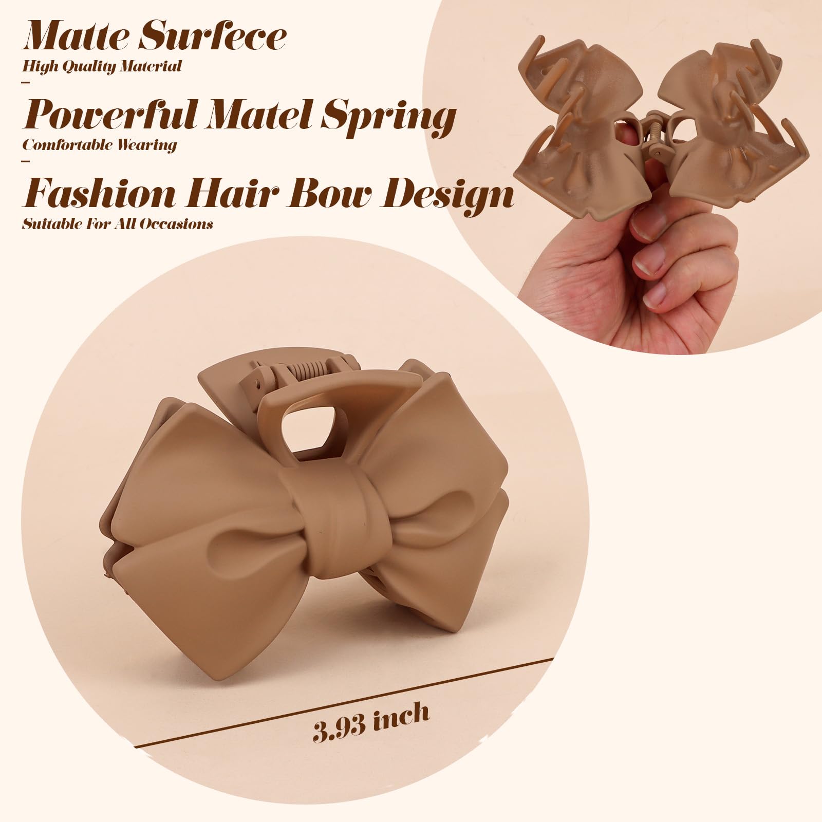 Amazon.com: CURASA 4pcs Medium Claw Clips - Non Slip Bow 