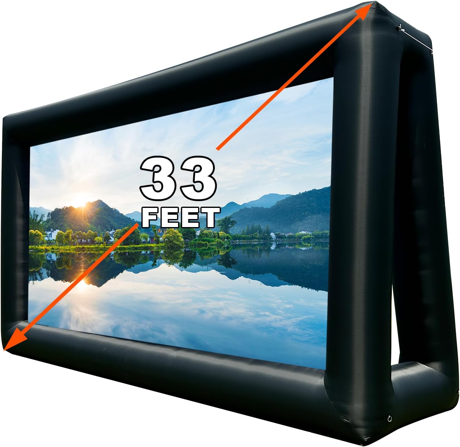 Inflatable Projector Screen for Outside 33ft Blow Up Movie Screen Outdoor with Air Blower, Easy Set Up Inflatable TV Home Theather for Backyards Movie Nights Party Fun, Support Front Rear Projection
