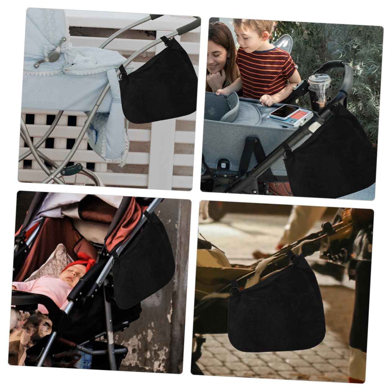 Toyvian 4pcs Mesh Baby Stroller Organizers Bag Stroller Hanging Storage Pouch Caddy Mesh Portable Bag