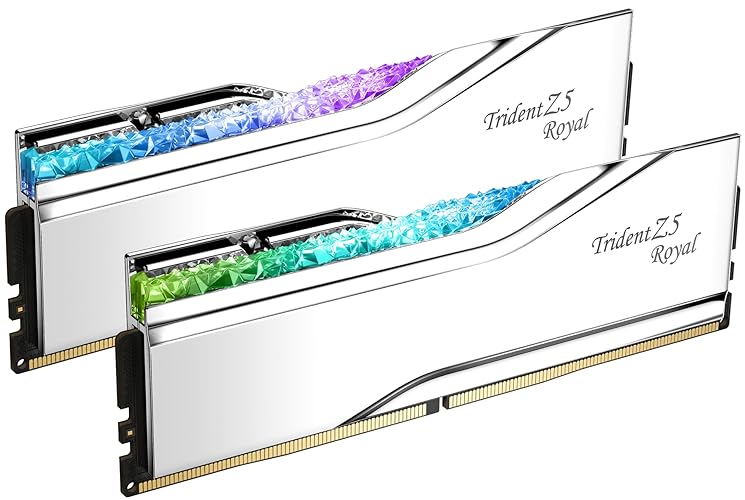 G.SKILL Trident Z5 Royal Series DDR5 RAM (Intel XMP 3.0) 64GB (2x32GB) 6400MT/s CL32-39-39-102 1.40V Desktop Computer Memory U-DIMM - Silver (F5-6400J3239G32GX2-TR5S)