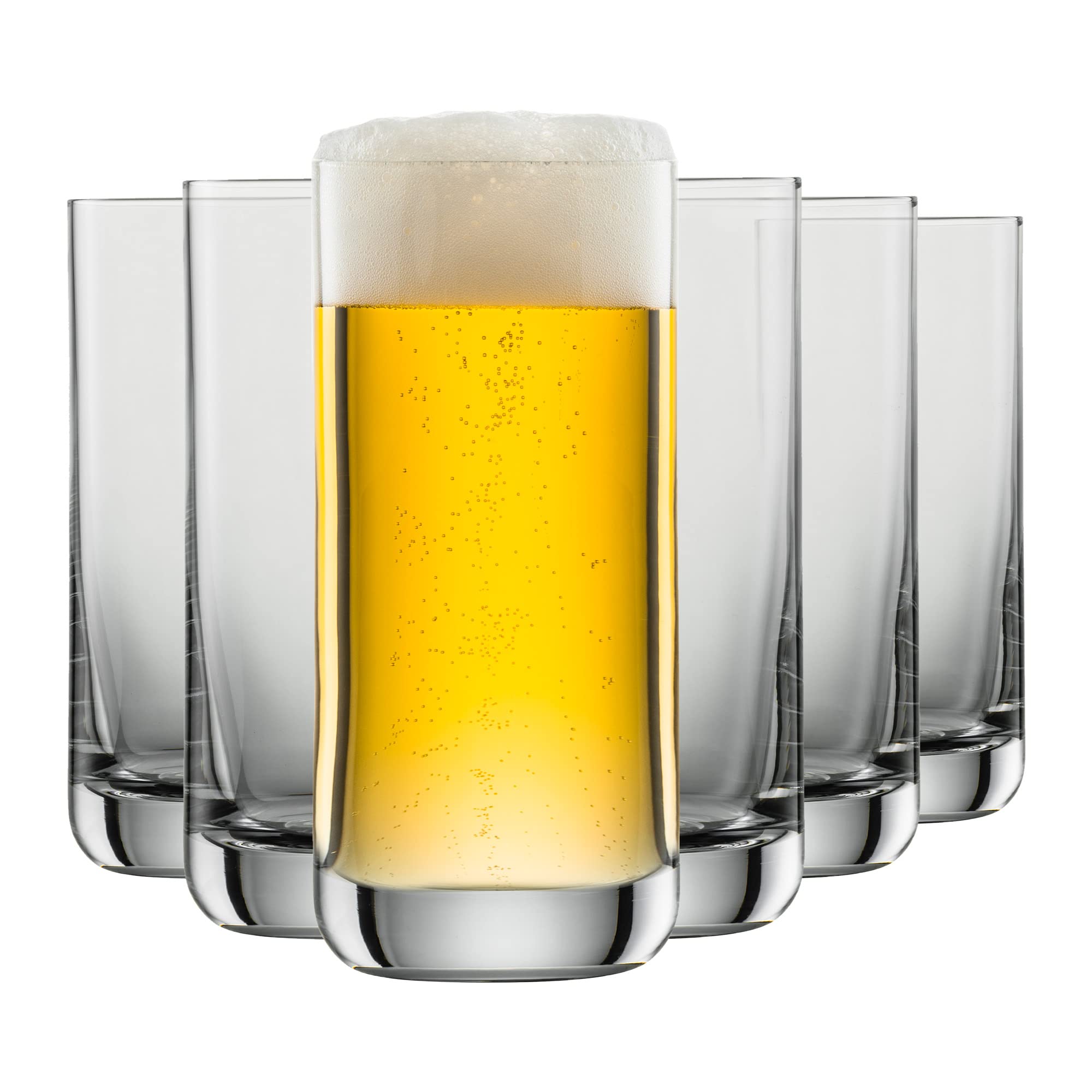 SCHOTT ZWIESEL Bierbecher Simple 345 ml (6er-Set), geradliniges Bierglas für Pils, spülmaschinenfeste Tritan-Kristallgläser, Made in Germany (Art.-Nr. 123663)