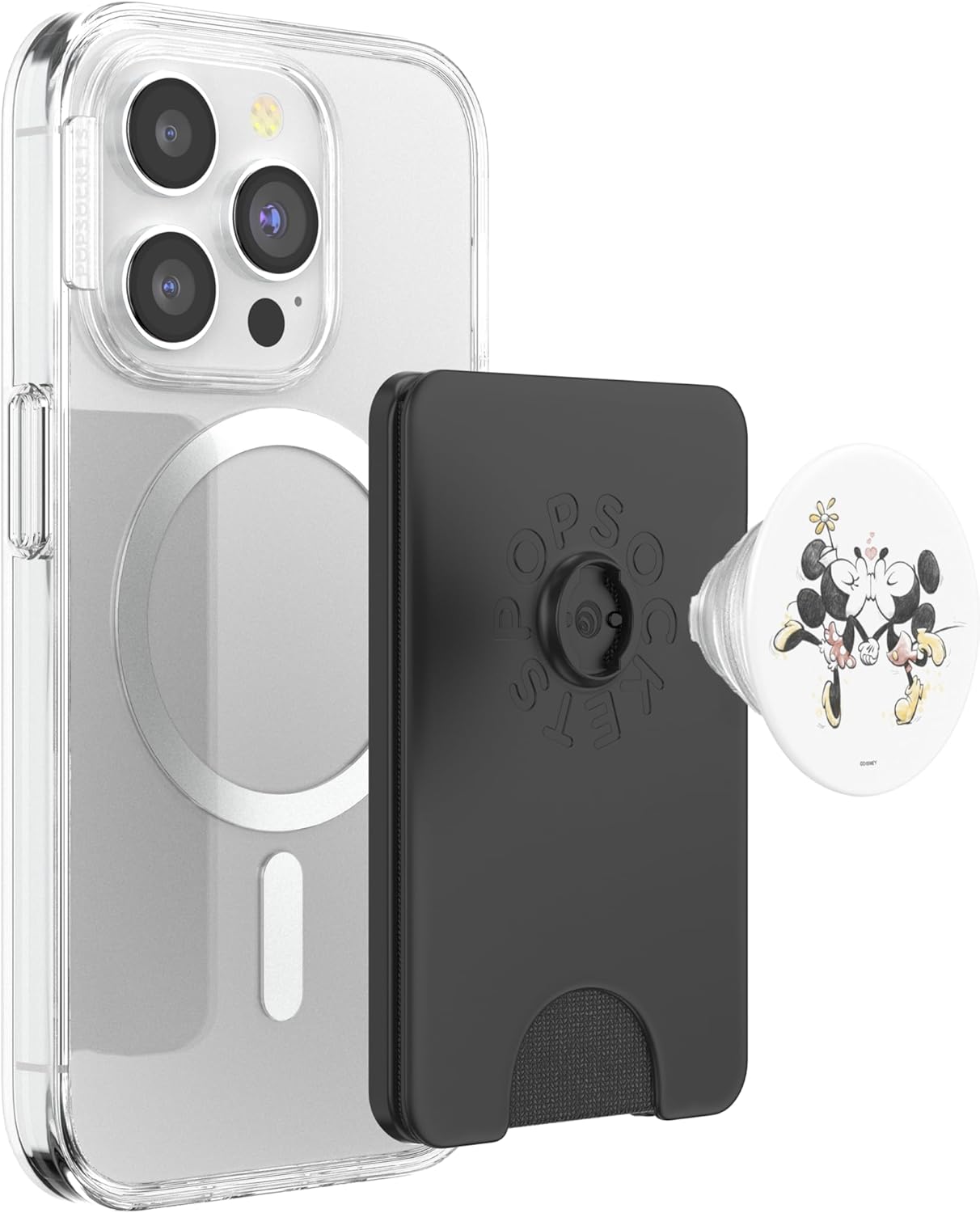 Disney - Mickey and Minnie Valentines Kissy Face PopSockets PopWallet for MagSafe