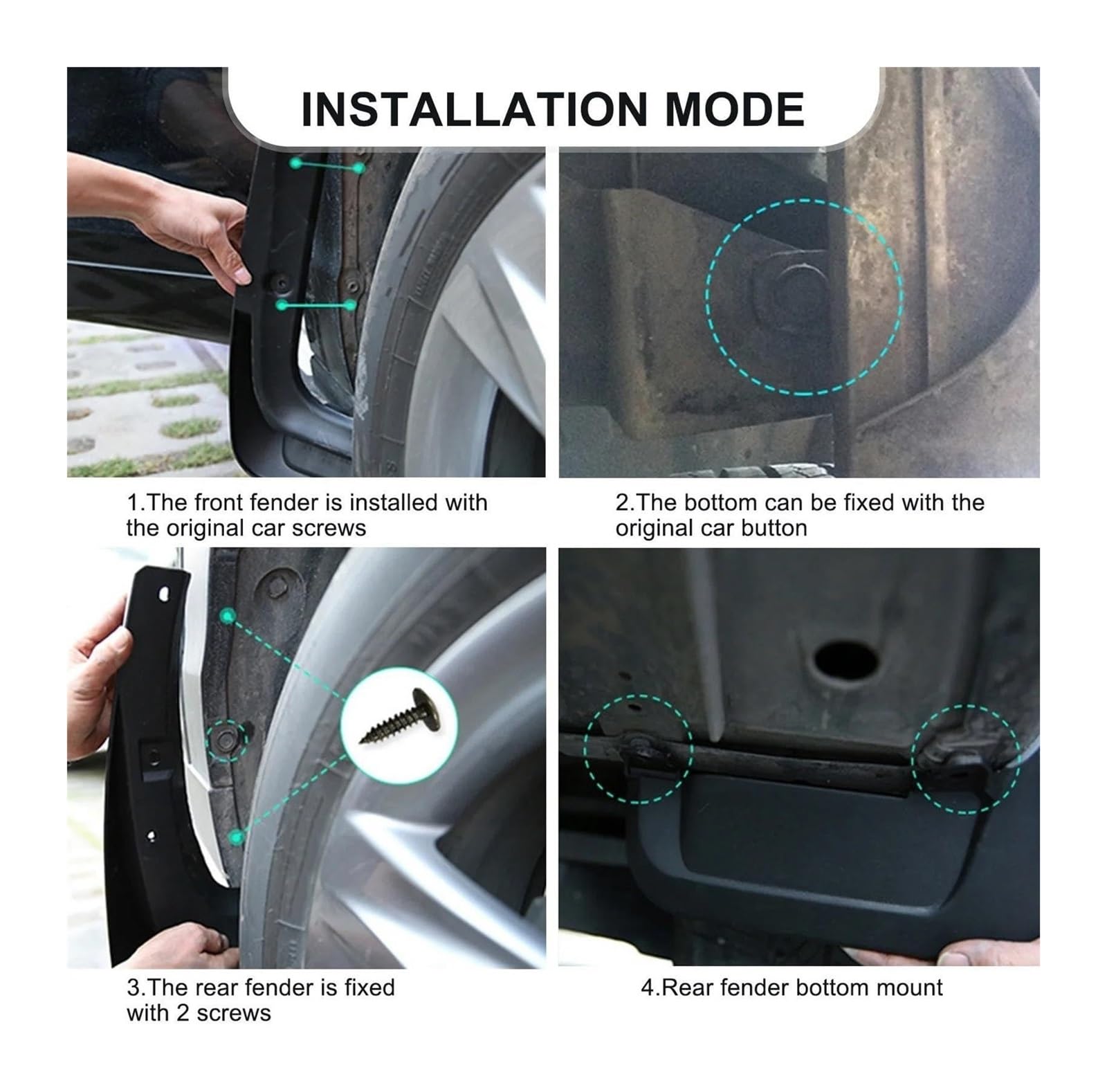 Für VW Für Golf 6 Mk6 Schrägheck 2009 2010 2011 2012 Satz Geformte Schmutzfänger Spritzschutz Vorne Hinten Klappe Kotflügel Vordere Und Hintere Kotflügel(2)