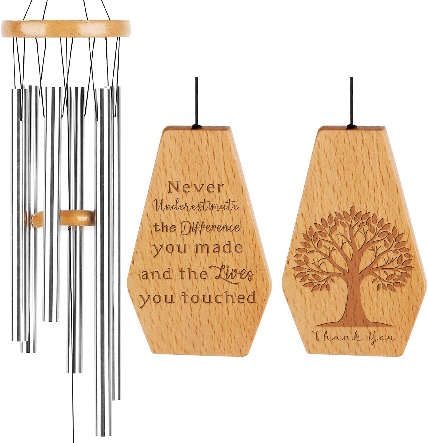 Wind Chimes Thank You Gifts for Teacher Doctor Coworkers, Appreciation Gift for Men Women Thankful, Employees Appreciation Coworkers, Teacher Thank You Doctor Nurse, Friend Good Bye Gift for Coworker