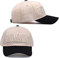 Chokoluy Vintage Two-Tone Trucker Hat - Mommin Embroidery Adjustable Baseball Cap, Unisex Ponytail Fit Outdoor Casual