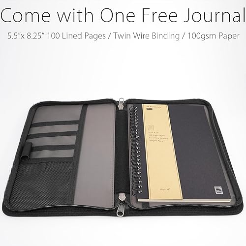 Miniatura 7 de diodrio Funda A5 con cremallera YKK para cuaderno con cremallera YKK para Moleskine Cahier A5 LEUCHTTURM Planners Sketchbook, bucle para bolígrafo,