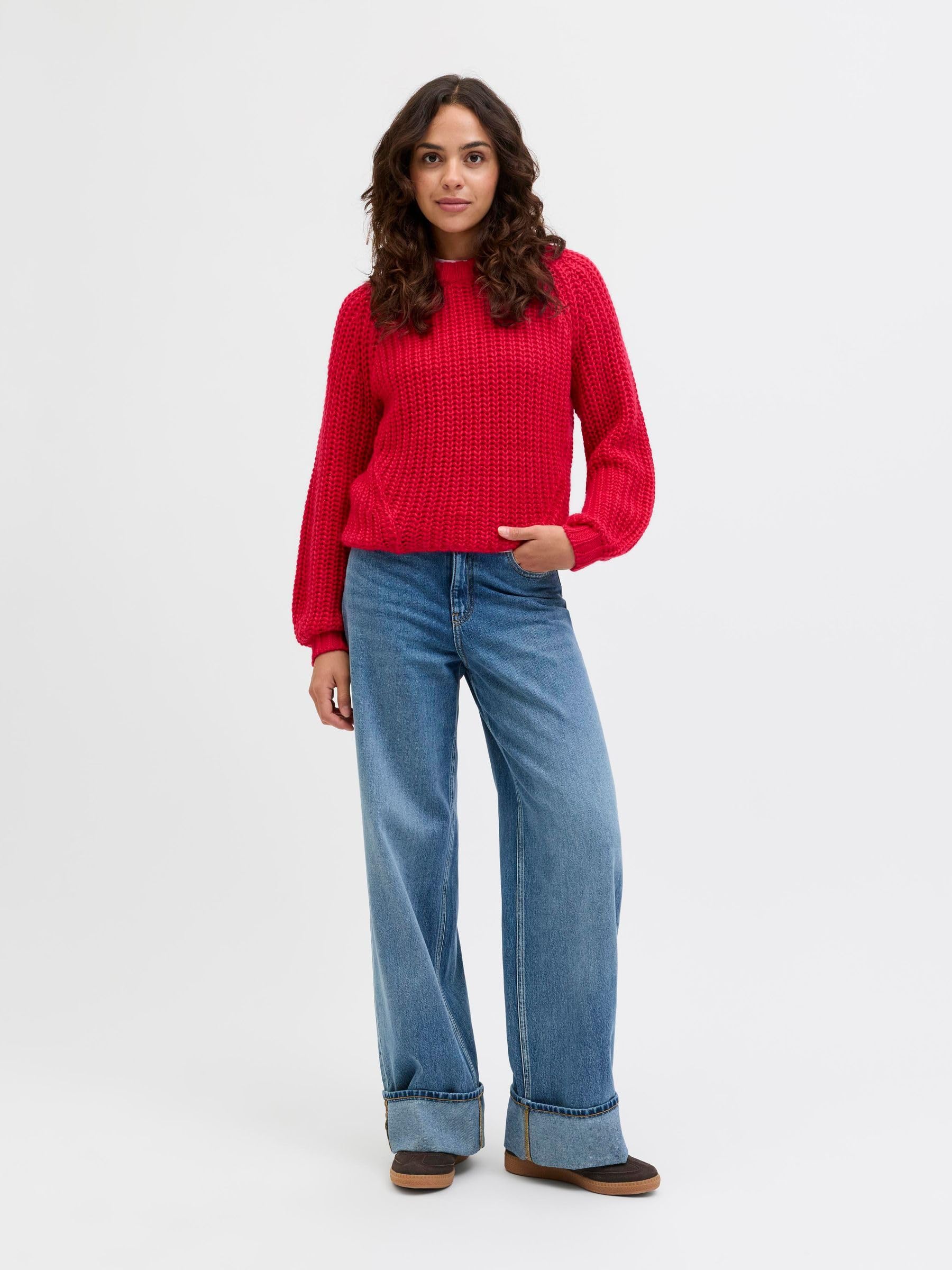 JACK & JONES Damen Jxkelly Chunky Crew Neck Knit Sn
