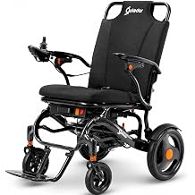 Aotedor Carbon Fiber Electric Wheelchair,37 lbs Lightweight Yet Stable,30 Mile Long Range,Dual 12AH Batteries, Airline Approved Foldable Power Wheelchair for Seniors, Safer & More Comfortable Travel