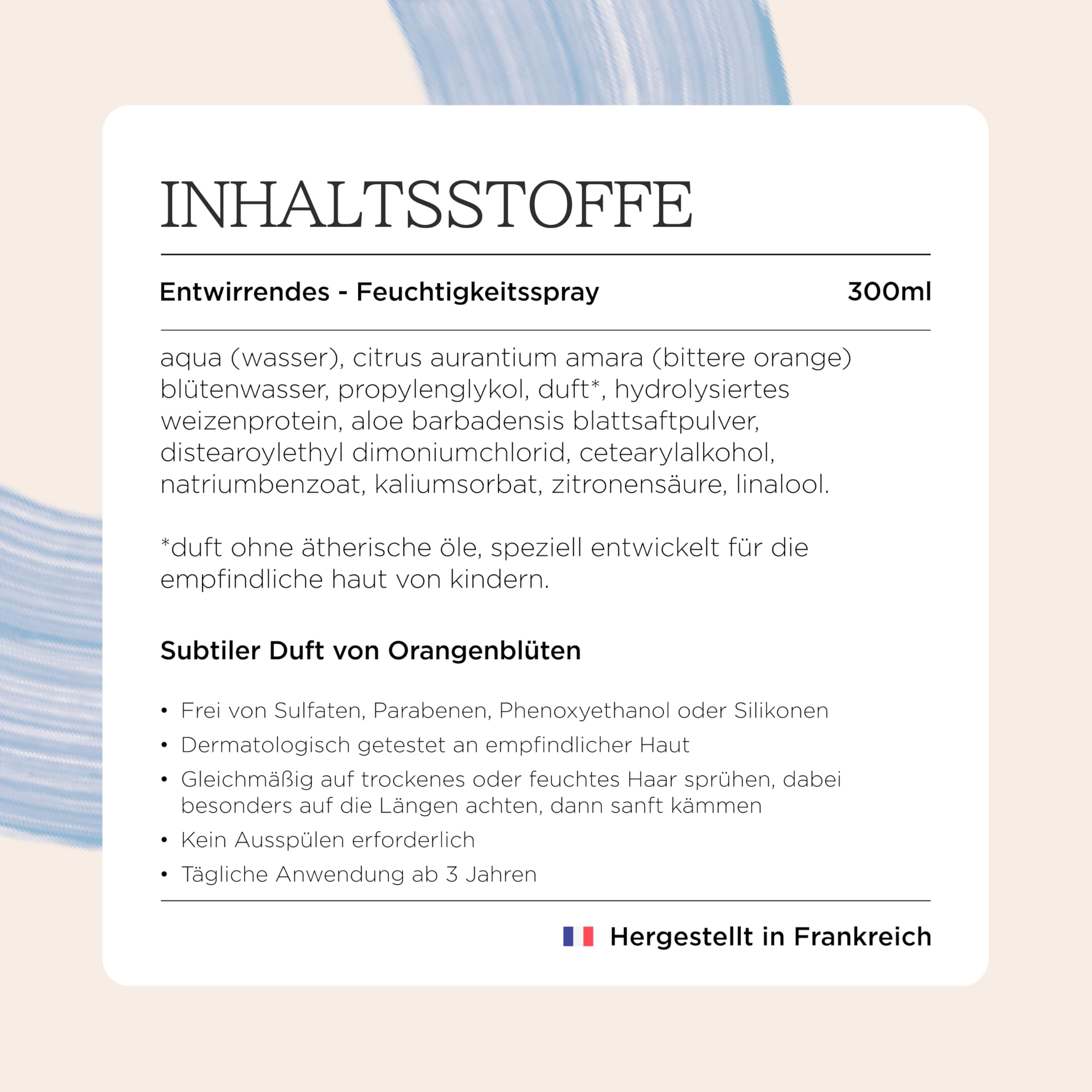 MINOIS PARIS – Entwirr-Spray Kind Alle Haartypen Ohne Ausspülen – Lang, Dick, Lockig - Befeuchtet und Stärkt - Ab 3 Jahren - 98% Inhaltsstoffe Natürlichen Ursprungs – Made in France - 300ML