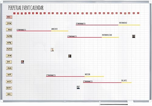 Miniatura 5 de MasterVision Imanes de fecha de calendario, 1 x 1 pulgada cada uno, 35 imanes, blancorojo