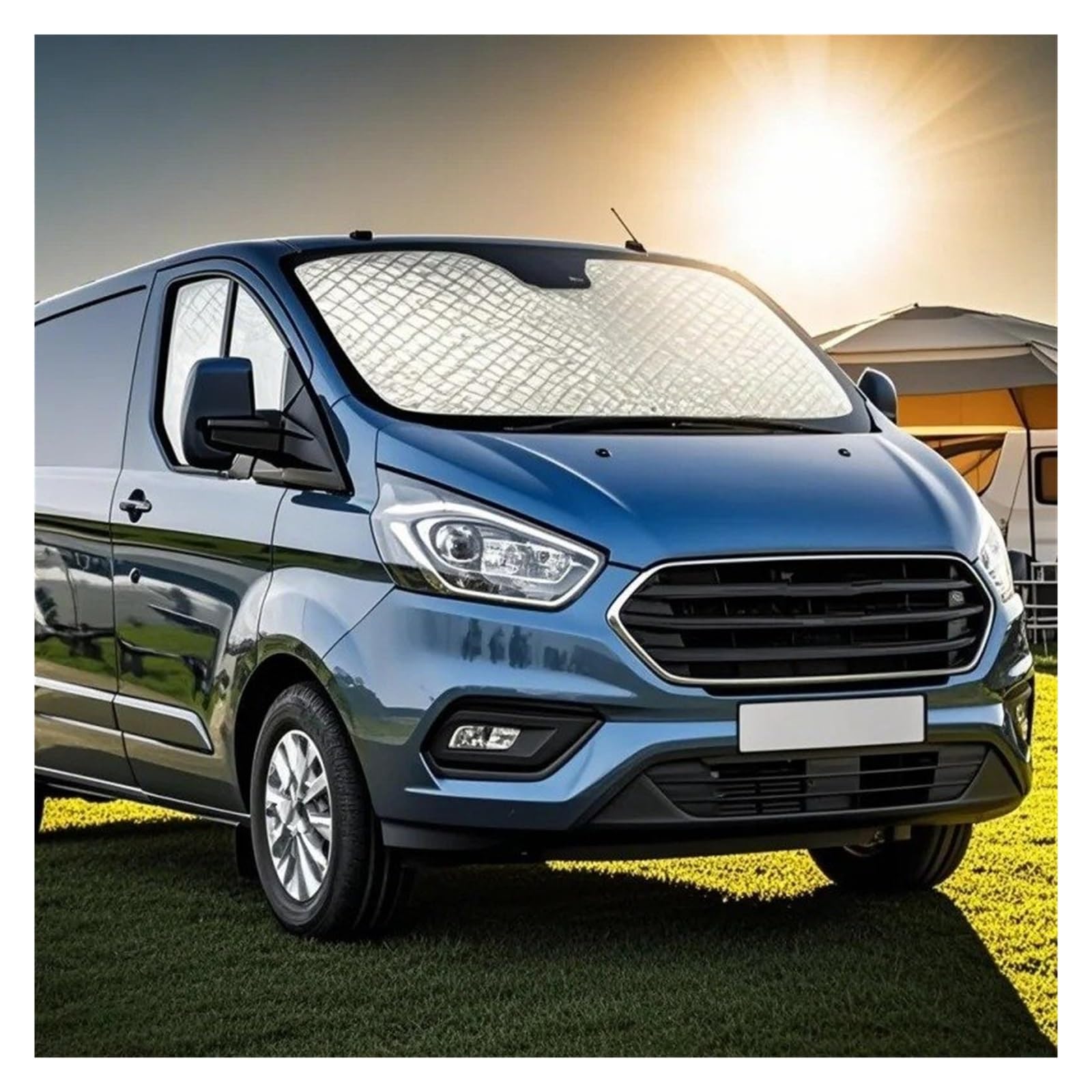 Parasoles de Coche para Ford para Transit para Custom MK8 Juego Parasol para Coche Bloqueador con Ventosas – Protección UV Aislamiento Térmico Parasol Coche Delanter