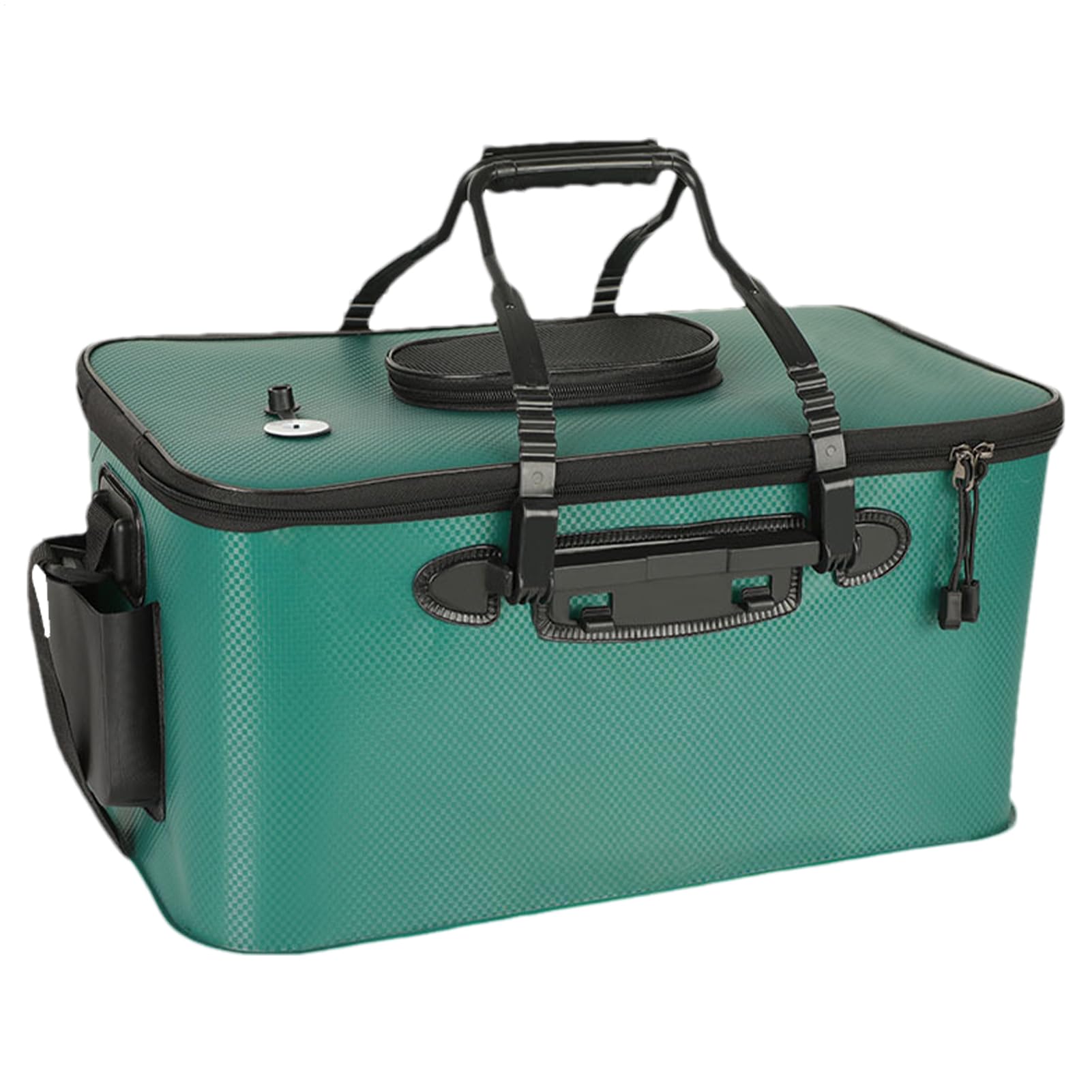 Générique Seau Portable - Seau à Appât Vivant Multi-Fonctions pour Pêche,Conteneur d'eau Étanche avec Bretelle, Sac de Rangement Grande Capacité Équipement Extérieur Portable pour Camping