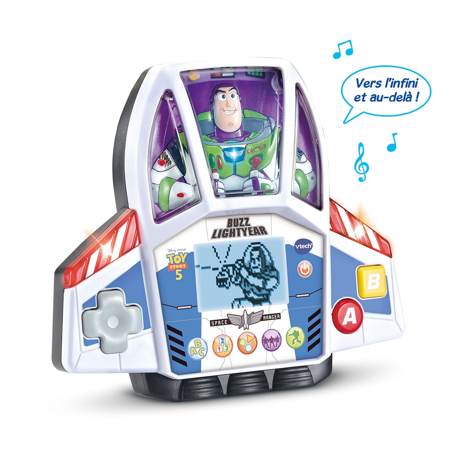 VTech - Toy Story 5, La Console Éducative de Buzz - Console de Jeux Portable Enfant avec Écran Rétroéclairé, 5 Jeux Interactifs - Jouet Disney Pixar - Cadeau Enfant Dès 3 Ans - Contenu en Français
