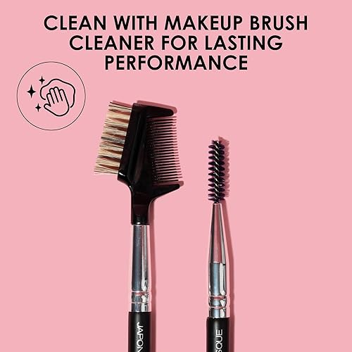 Miniatura 9 de JAPONESQUE Moldeador de cejas y pestañas con 3 cepillos de carrete diferentes, para separar pestañas, eliminar grumos de rímel y arreglar y dar