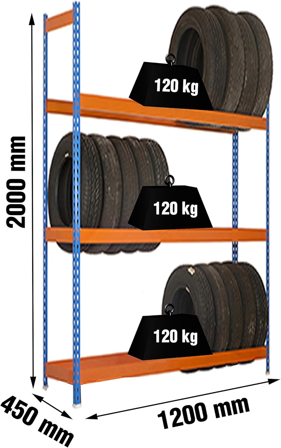 KIT AUTOFORTE 1204-3 AZUL/NARANJA