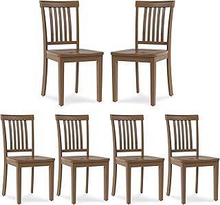 COLAMY Wooden Dining Chairs Set of 6, Solid Rubberwood Kitchen & Dining ...