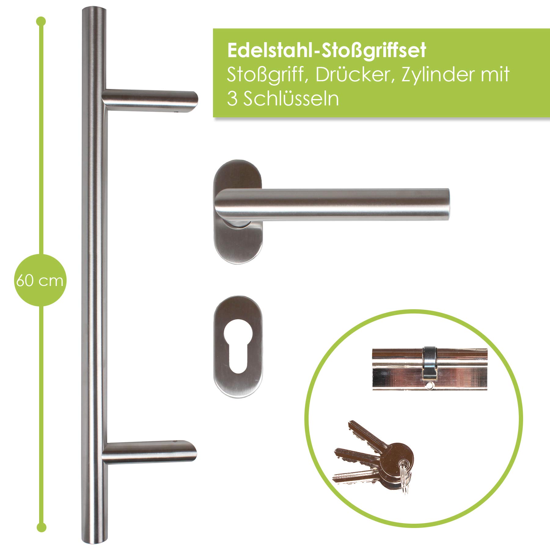 kuporta Kunststoff Haustür Santana Türen 108 x 200 cm DIN links außen anthrazit/innen weiß mit Stoßgriff-Set Montageset Fugendichtband