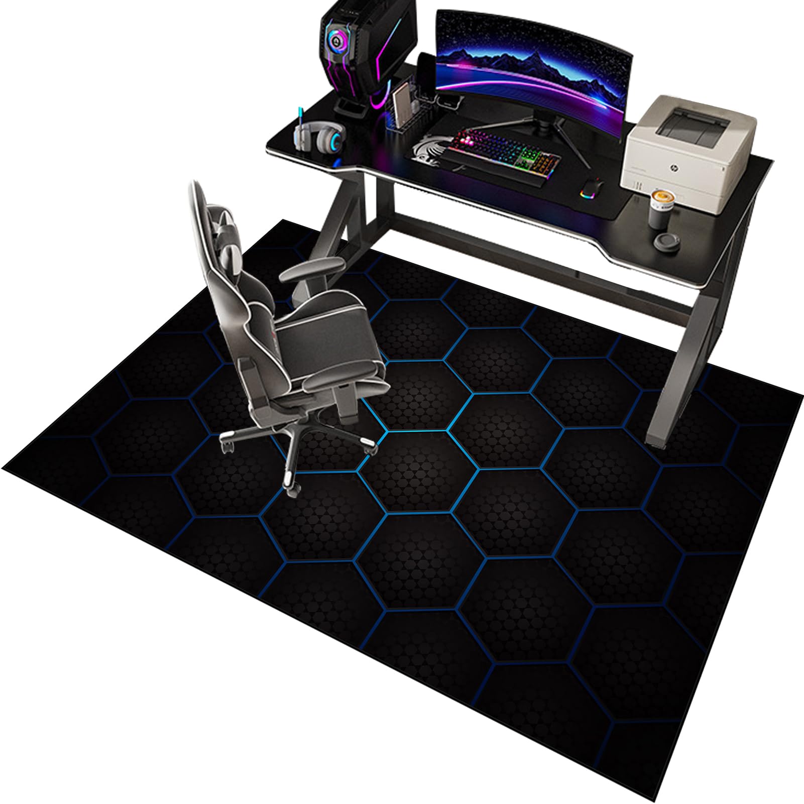 EYKWKB 80 x 120 cm Office Chair Mat, Home Multi-Purpose Low-Pile Chair Carpet Hard Floor Protector Mat, Floor Protectors for Rolling Chairs, Non-slip Computer Chair Mat, Hardwood Floor Protector Mat