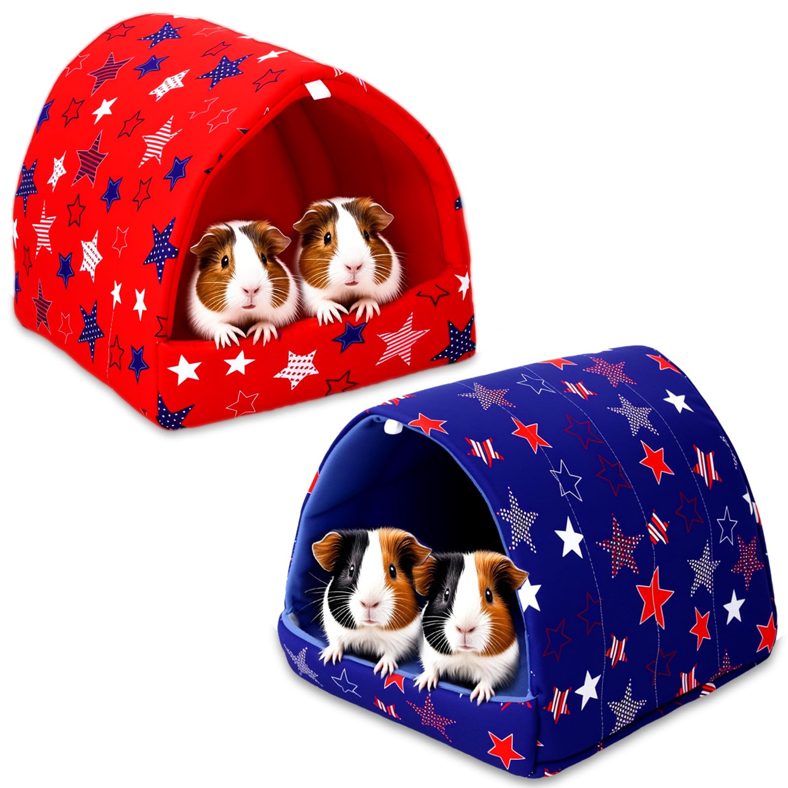 UPINS 2 Pack Guinea Pig Bed, Guinea Pig Hideout Washable Small Animal House Cage Accessories for Dwarf Rabbits Chinchillas Hamsters Hedgehogs Ferrets