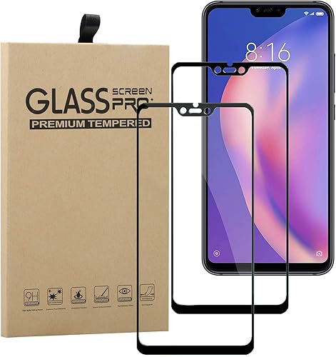 Young Ming Xiaomi Lite Vetro Temperato  Pack  Full Coverage Vetro Temperato Premio Protezione Pellicola Schermo  Nero