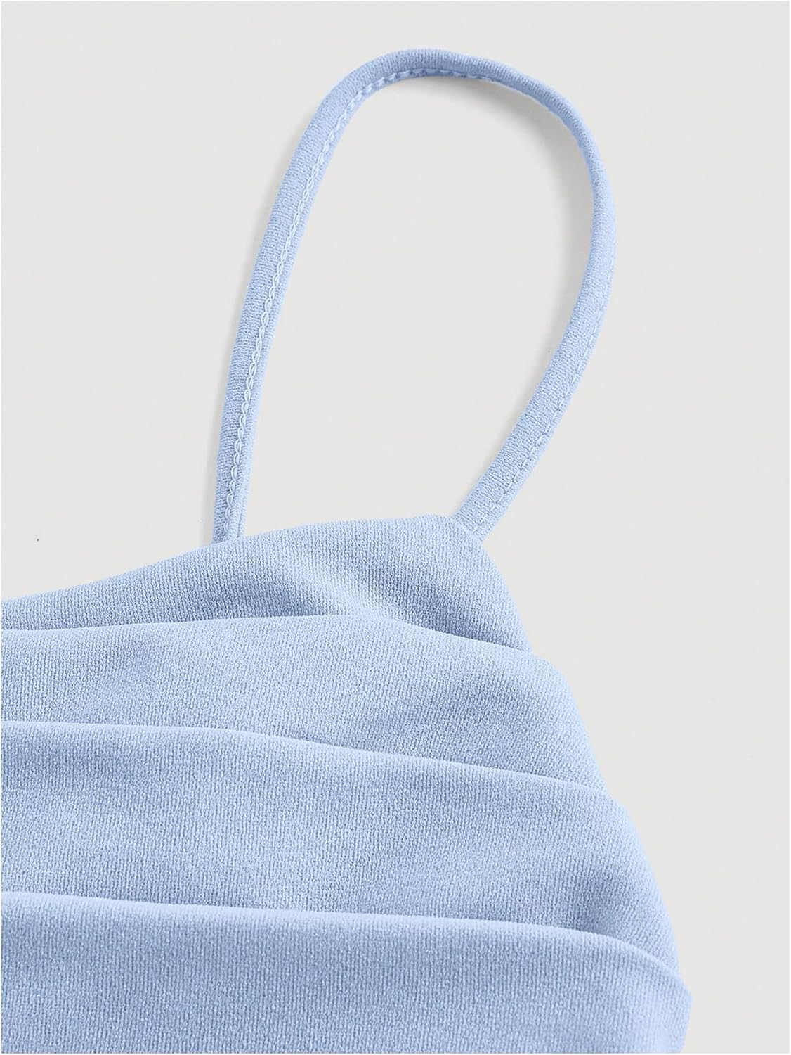 SHENHE Women's Ruched Corset Dress Spaghetti Strap Fit and Flare Flowy Skater Mini Cami Dress - Image 3