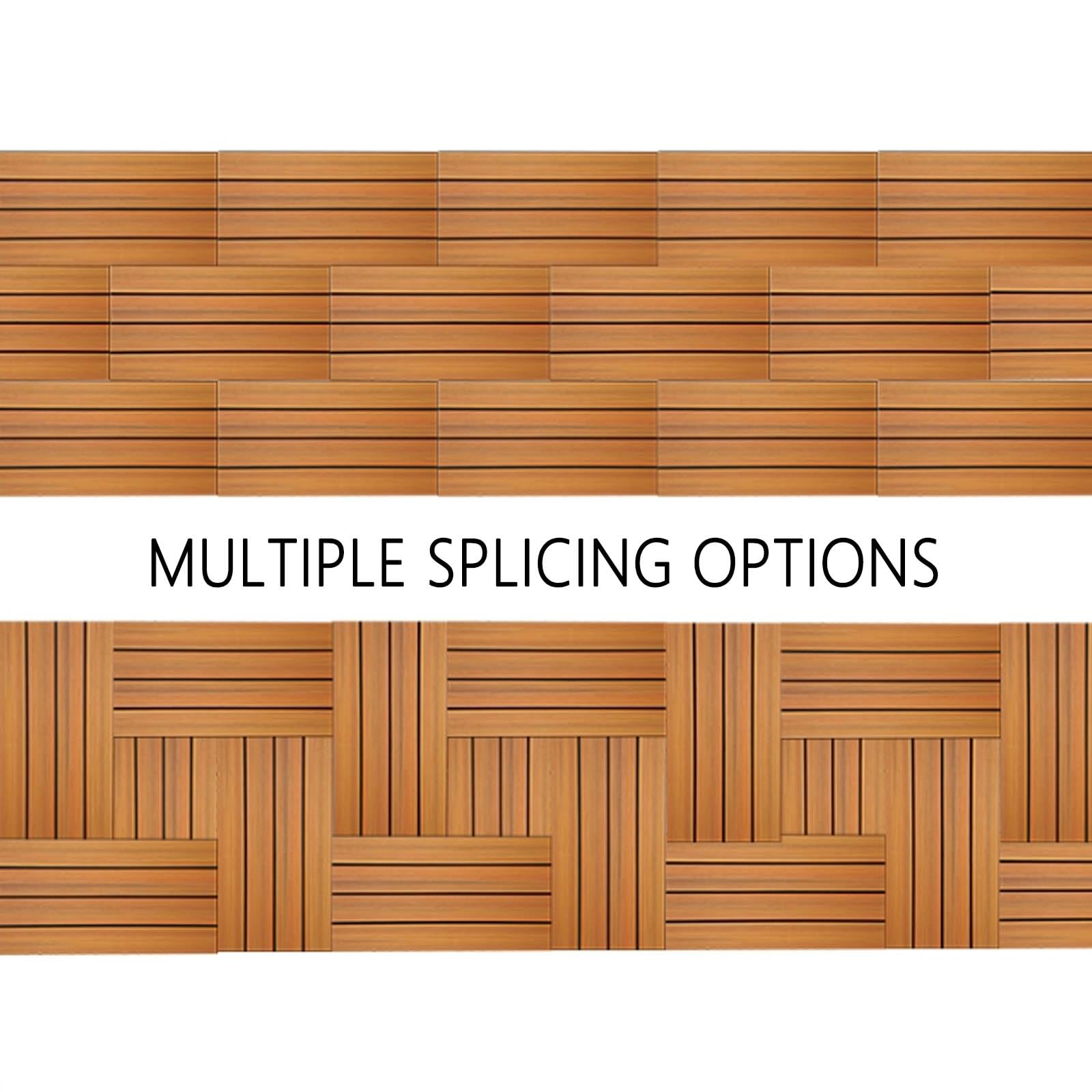 WPC Baldosa de Madera, Suelo de WPC con Sistema de Enchufe Suelos de Plástico Compuesto de Exterior para Terraza Jardin Café C3 12pcs