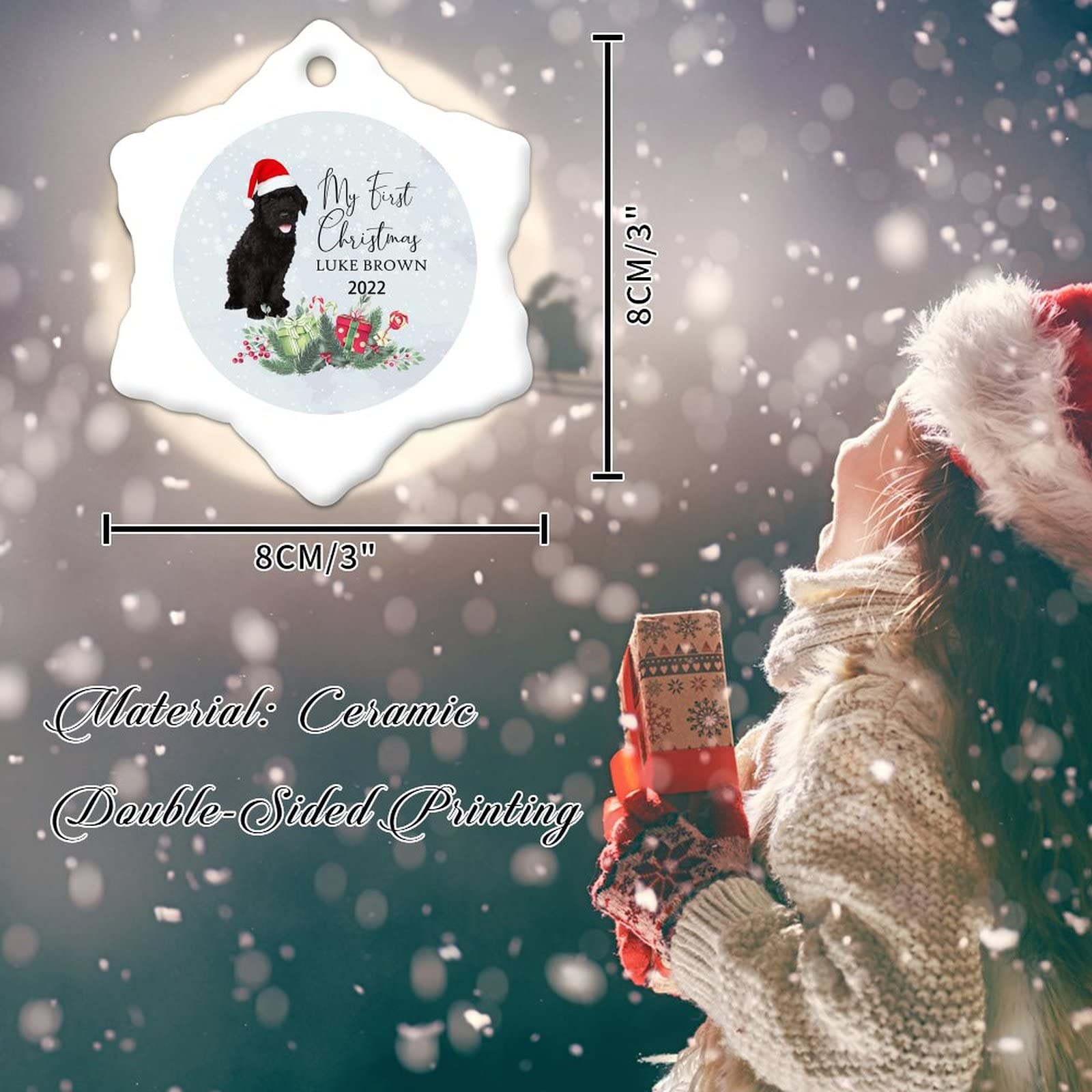 HOBBY HOME ACCESSORIES My First Christmas Dog - Cornice Ornamento In Resina Personalizzabile Per Albero Di Natale 2023