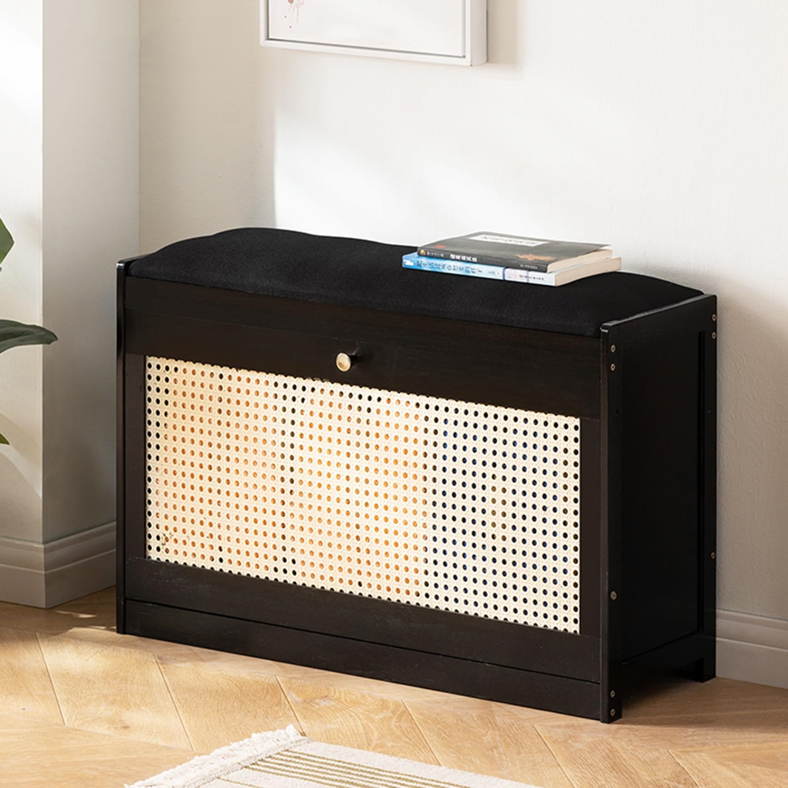 Banc de rangement pour chaussures compact contre le désordre de l'entrée