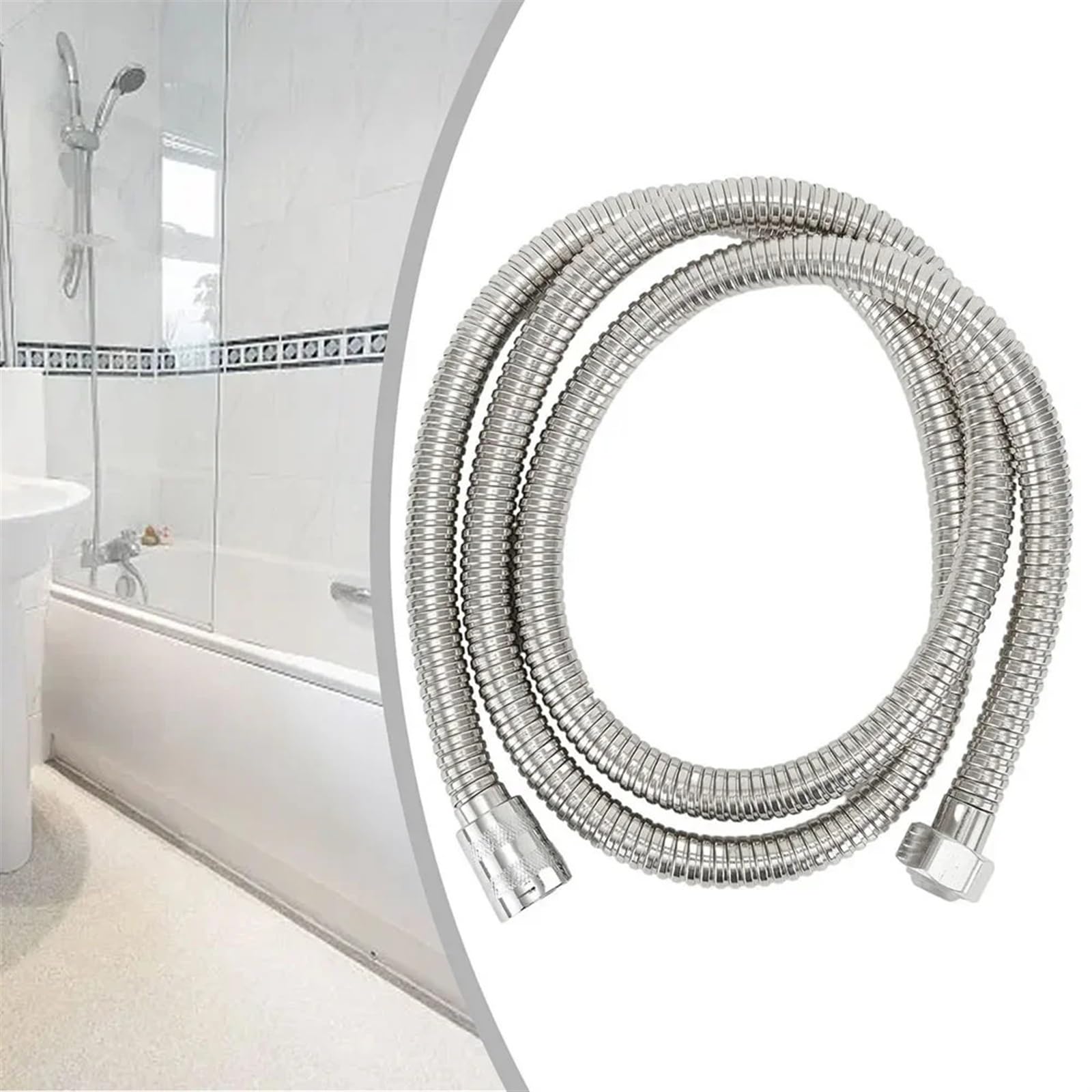 Flessibile for doccia flessibile in acciaio inossidabile con lunghezza 3/4/5 metri for tubo idraulico di prolunga for uso domestico per Bagno(5M)