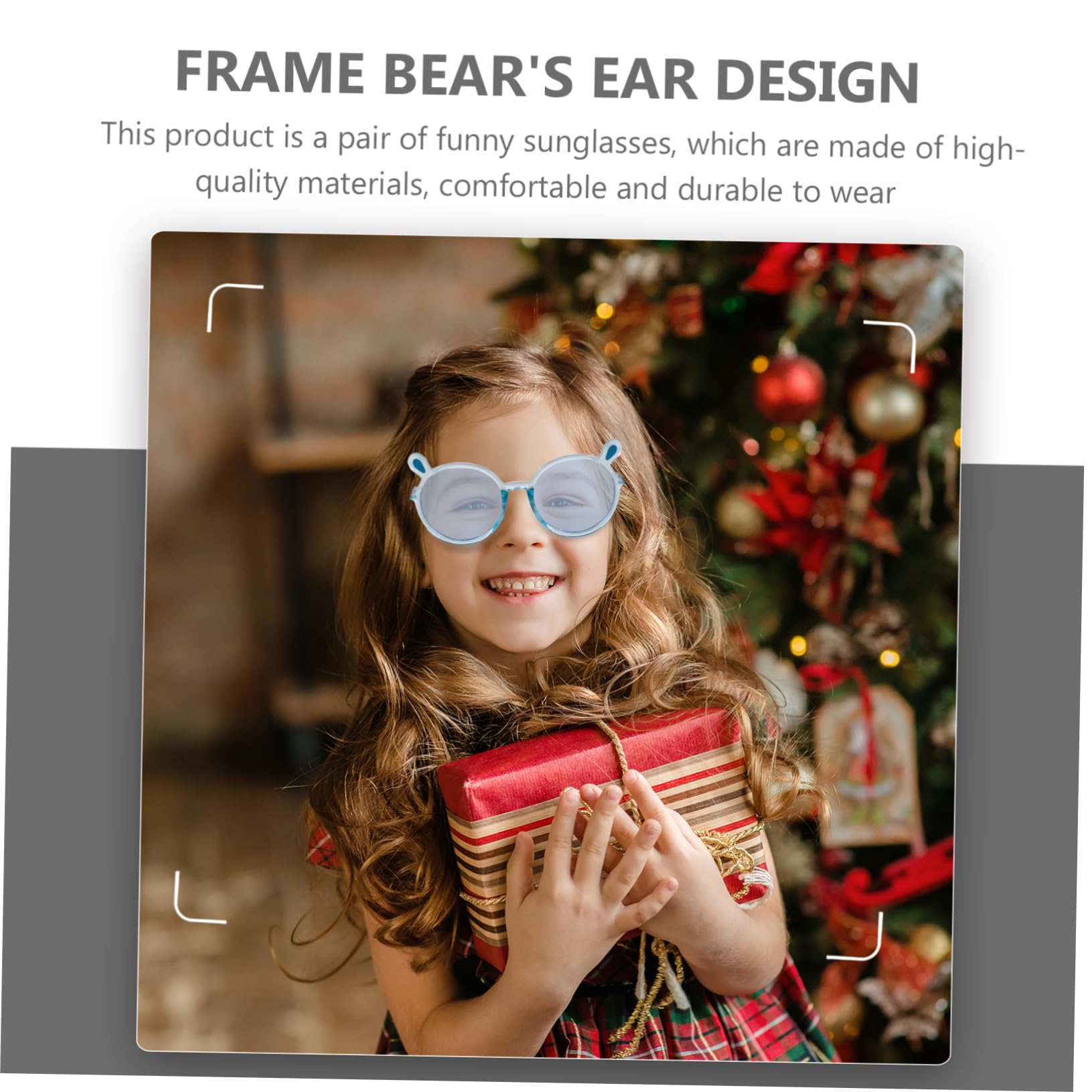 Holibanna 2pcs Kids Bear Sunglasses Bulk Pack Boys Girls Round Frame Blue Light Blocking Child Sun Glasses Beach Photo Prop Travel Wear