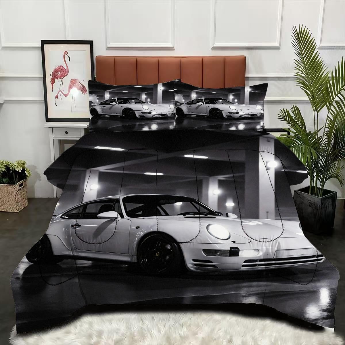Couette 240 x 260 cm voiture de sport légère et douce lavable en machine