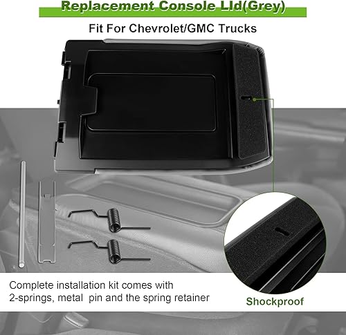 Miniatura 3 de SCITOO Juego de tapa de repuesto para consola para GMC Sierra Chevrolet Silverado 2001 a 2007