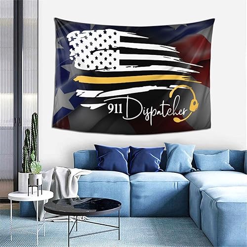 Miniatura 9 de Qauirfe Tapiz de bandera estadounidense con diseño de la bandera estadounidense número 911 de 60 x 40 pulgadas, decoración de pared para cualquier