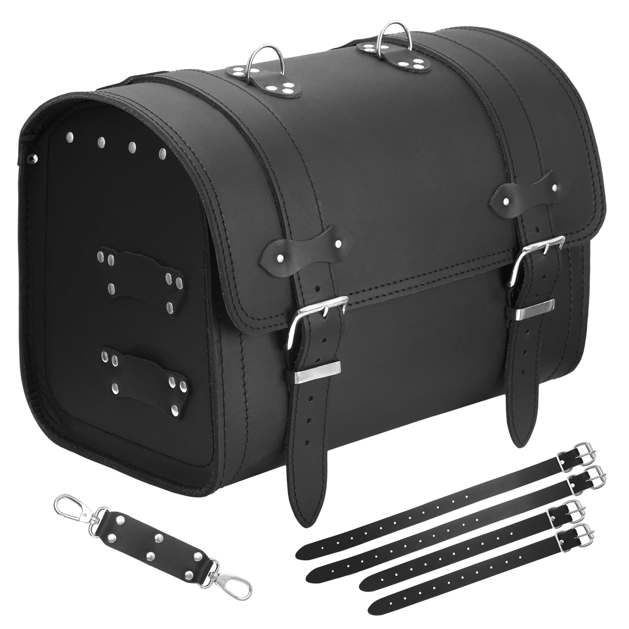 Gepäckkoffer Packtasche kompatibel mit Heritage Deluxe Springer Loki Black Rolle GepäckrolleHarley Davidson Sissybar Gepäckträger schwarz HD