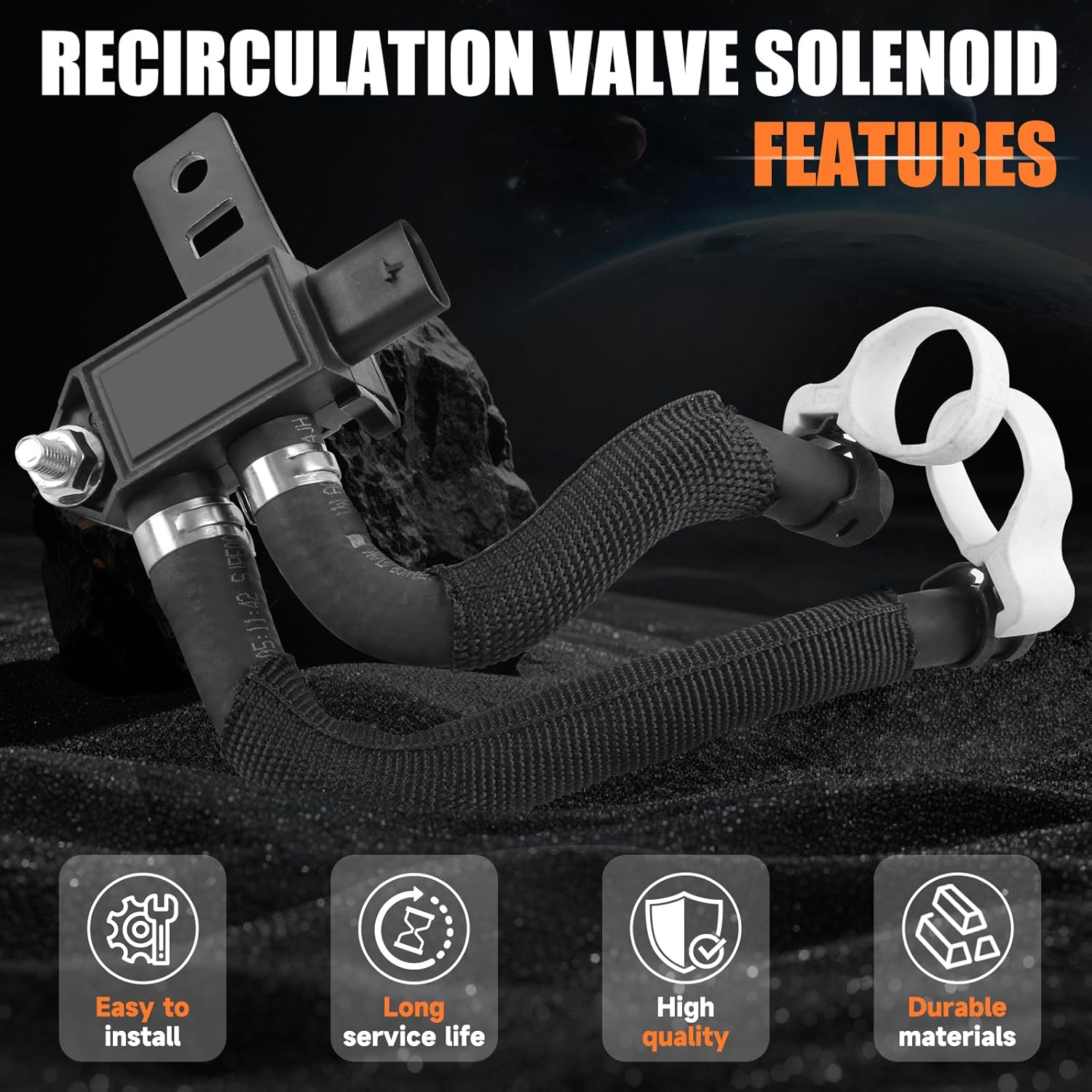 LB5Z-9J433-B Recirculation Valve Vacuum Solenoid Assembly Compatible for 2020-2024 Ford Ranger/ 2021-2024 Bronco/ 2020-2024 Explorer, Replace LB5E-9J433-AC LB5Z-9J433-A