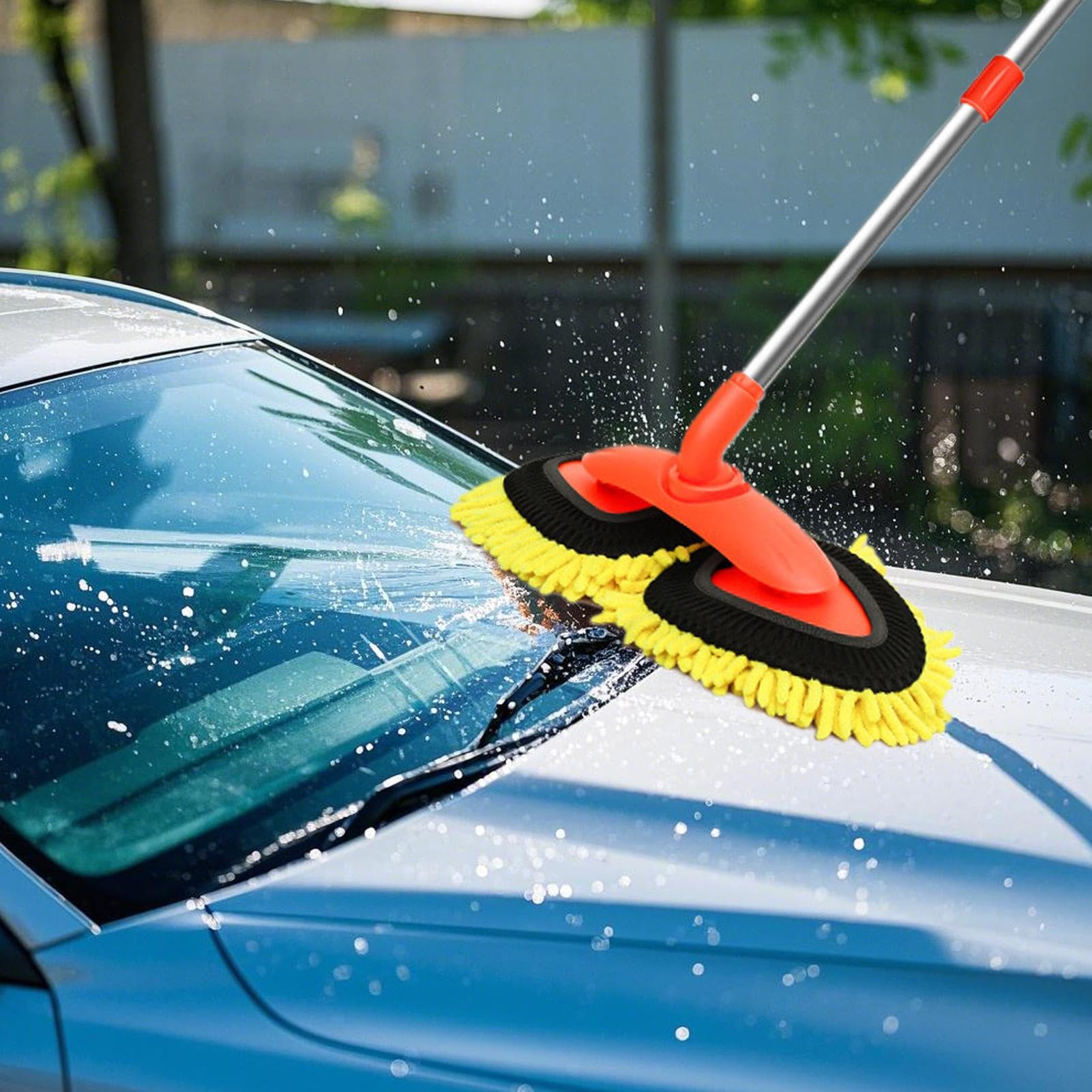 Bodenwäsche Mopp, Waschbürsten für Fahrzeuge,Double Head Car Cleaning Pinsel - Versenkbare Fahrzeugversorgungen, einstellbares Fensterwaschmop für Lastwagen