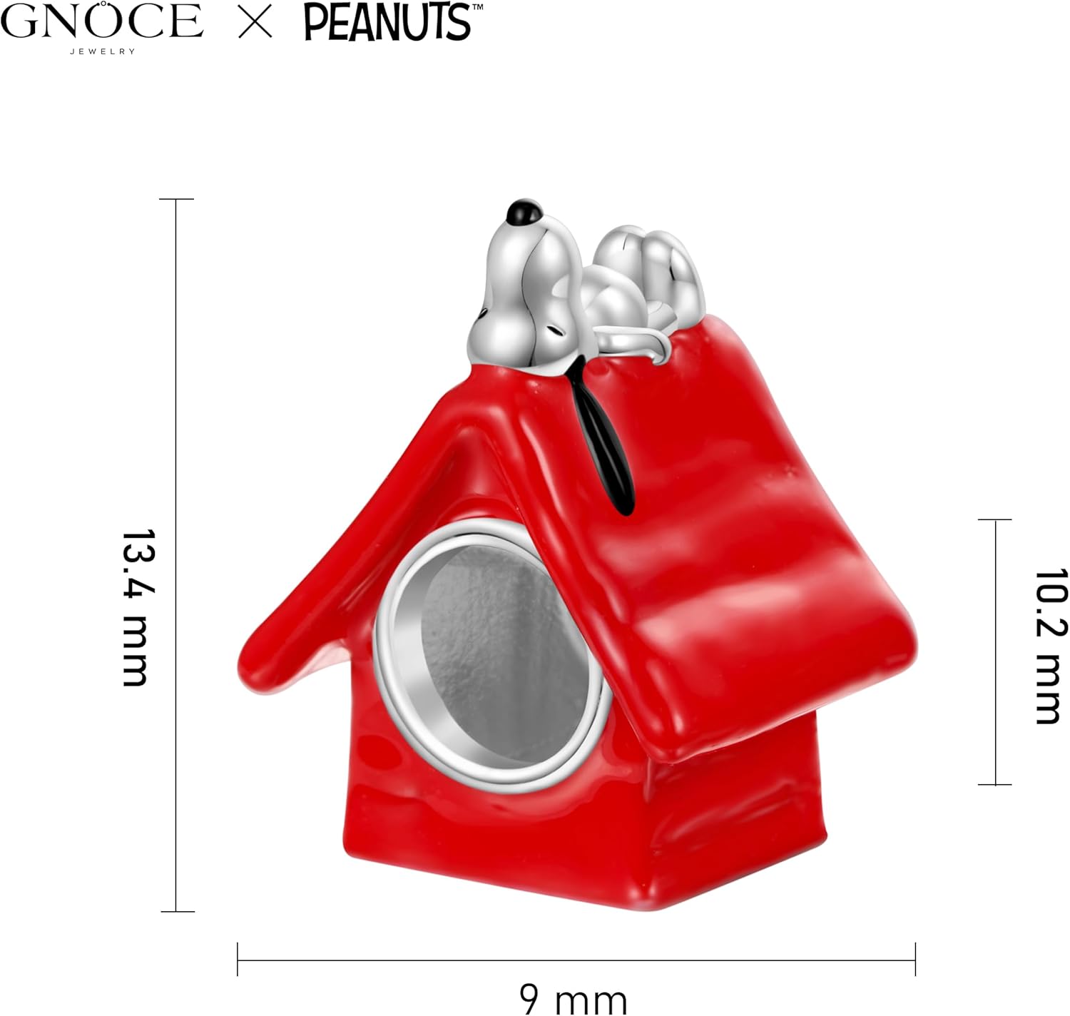GNOCE Peanuts Snoopy Pendant Dangle Charm for Women, S925 Sterling Silver Dangle Charms for Women Wife, Valentine‘s Day, Mother’s Day Jewelry (Snoopy Dog House) - Image 6