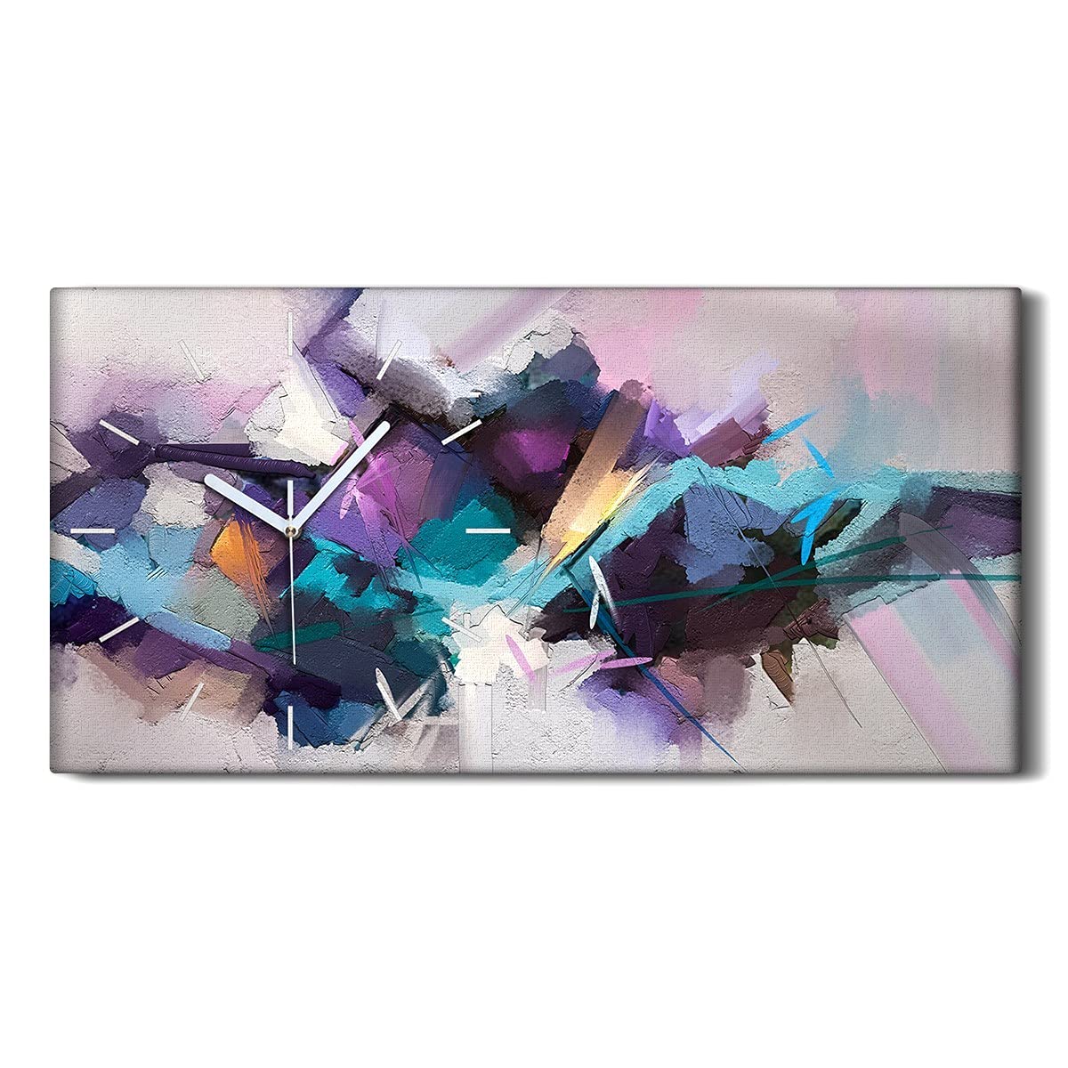 Horloge sur Toile Rose Abstraite Horloge Salon Moderne Ambiance Zen