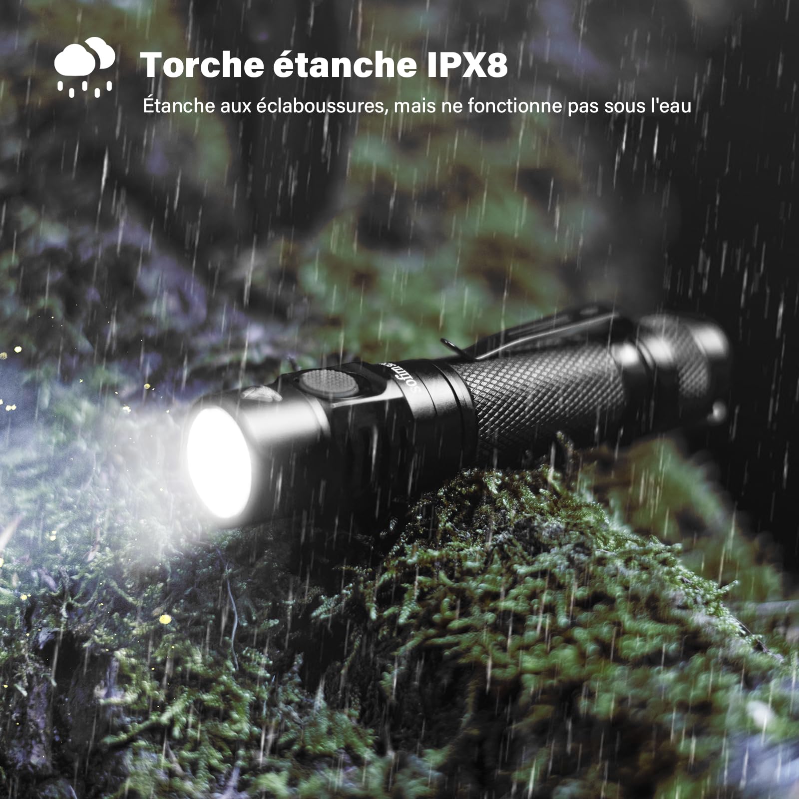 sofirn SC31 Pro Lampe de Poche Rechargeable, Lampe Torche Super Lumineuse 2000 Lumens avec LED SST40 6500K, Anduril 2 UI, IPX8 Étanche Lampe EDC avec Capuchon Arrière Magnétique