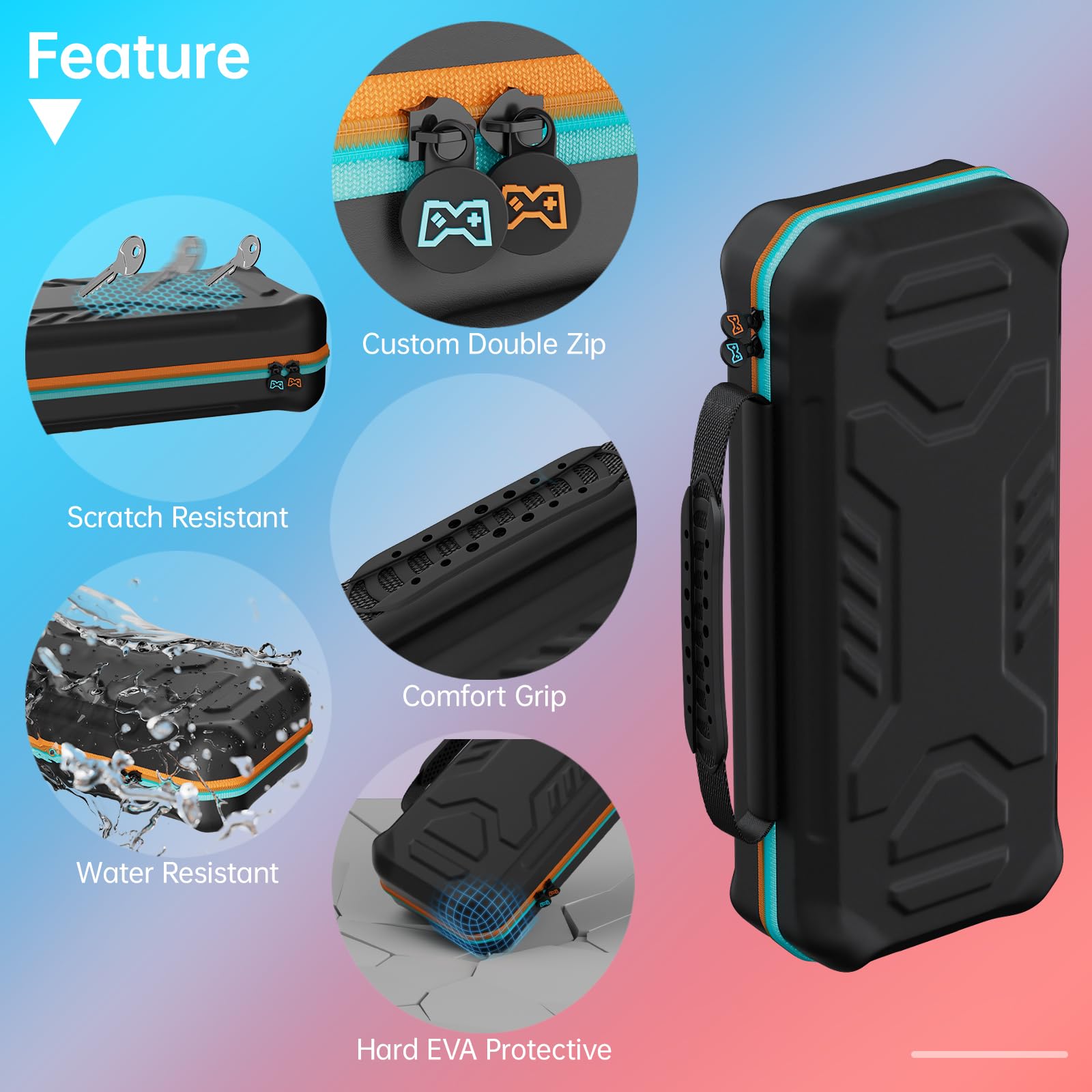 Hosanwell Funda 13 en 1 para Nintendo Switch 2, Que Incluye 2 Pantallas de Cristal Templado, Funda Protectora de Silicona, Tapas para Joystick y Soporte, Estuche rígido para Switch 2
