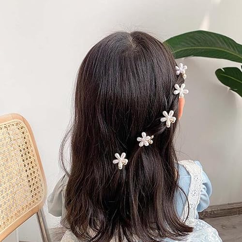 Miniatura 6 de Mini pinzas de garra de perla, bonitos accesorios para el cabello de flores para mujeres, niñas, bodas, vacaciones y ocasiones