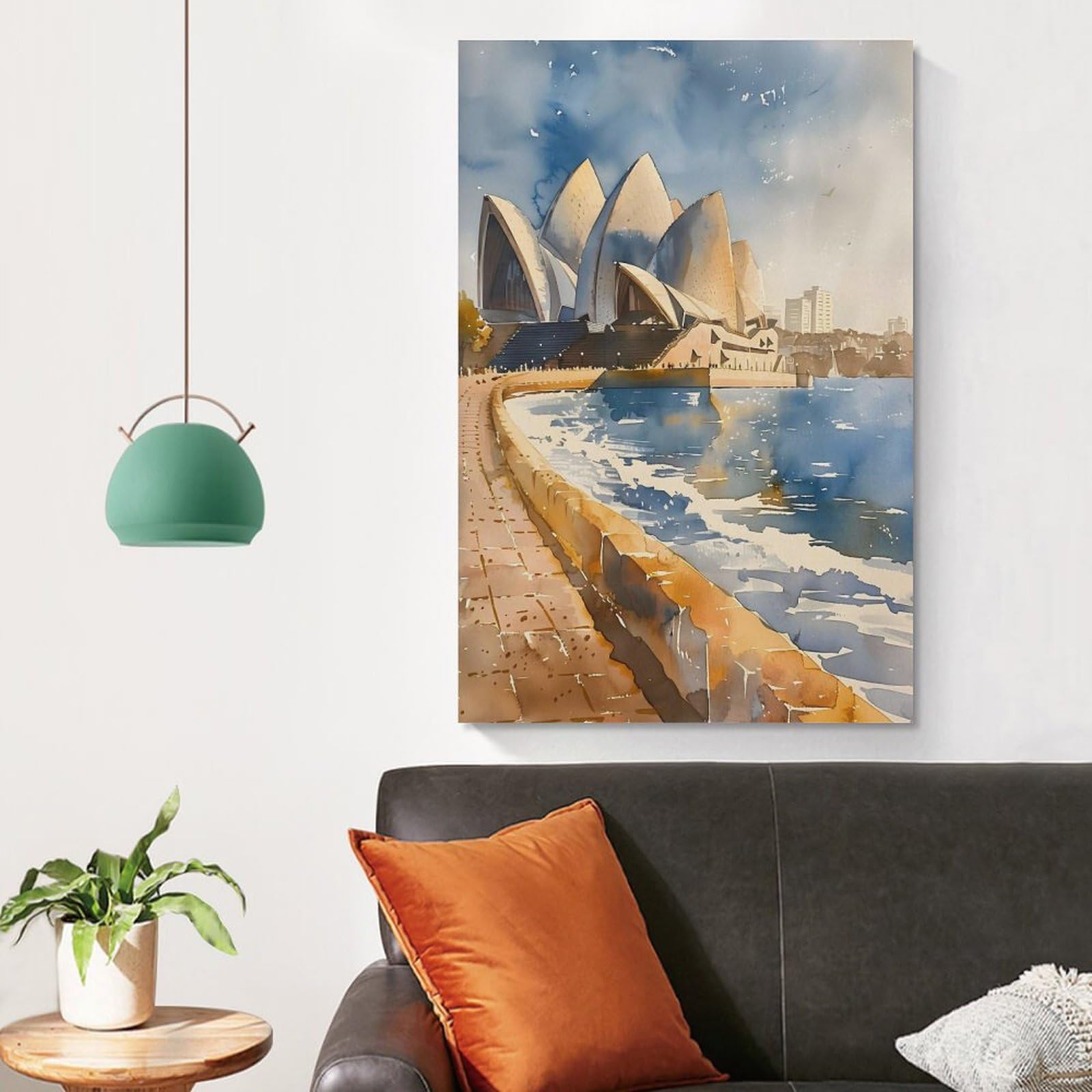 【GWセール】コンランショップ　アート　ポスター　オペラハウス Amazon.com: ZJLAMZ Sydney Opera House Watercolor Painting Wall Art