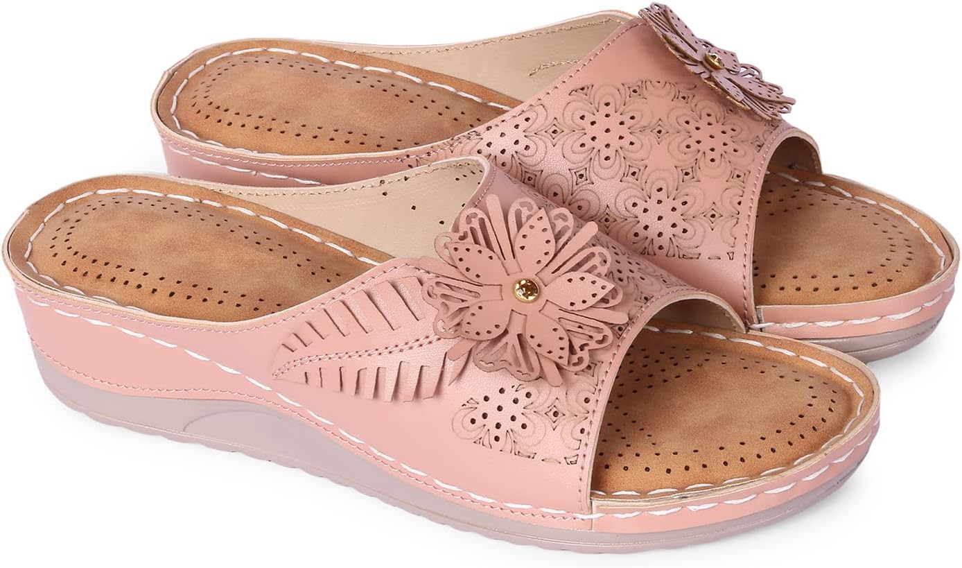 Bella ToesStep Out in Style Women's Synthetic Leather Platform Sandals - Kolhapuri Chappal Inspired Design for Casual Comfort, C1