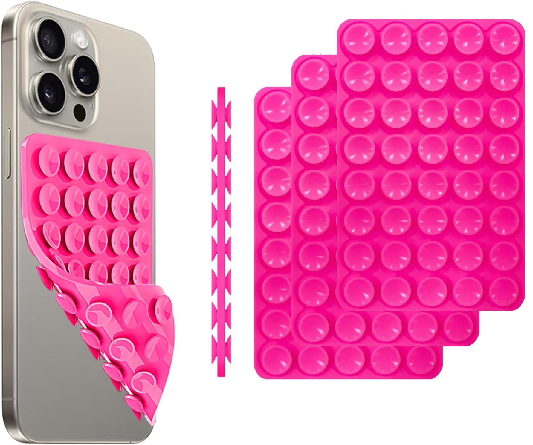 3 Pack Phon Mount Octo-Buddy Octo Buddy Double Sided Octo Buddy Silicone Phone Grip,Hands-Free Selfie Silicone Suction Cup Phone Case Mount Double