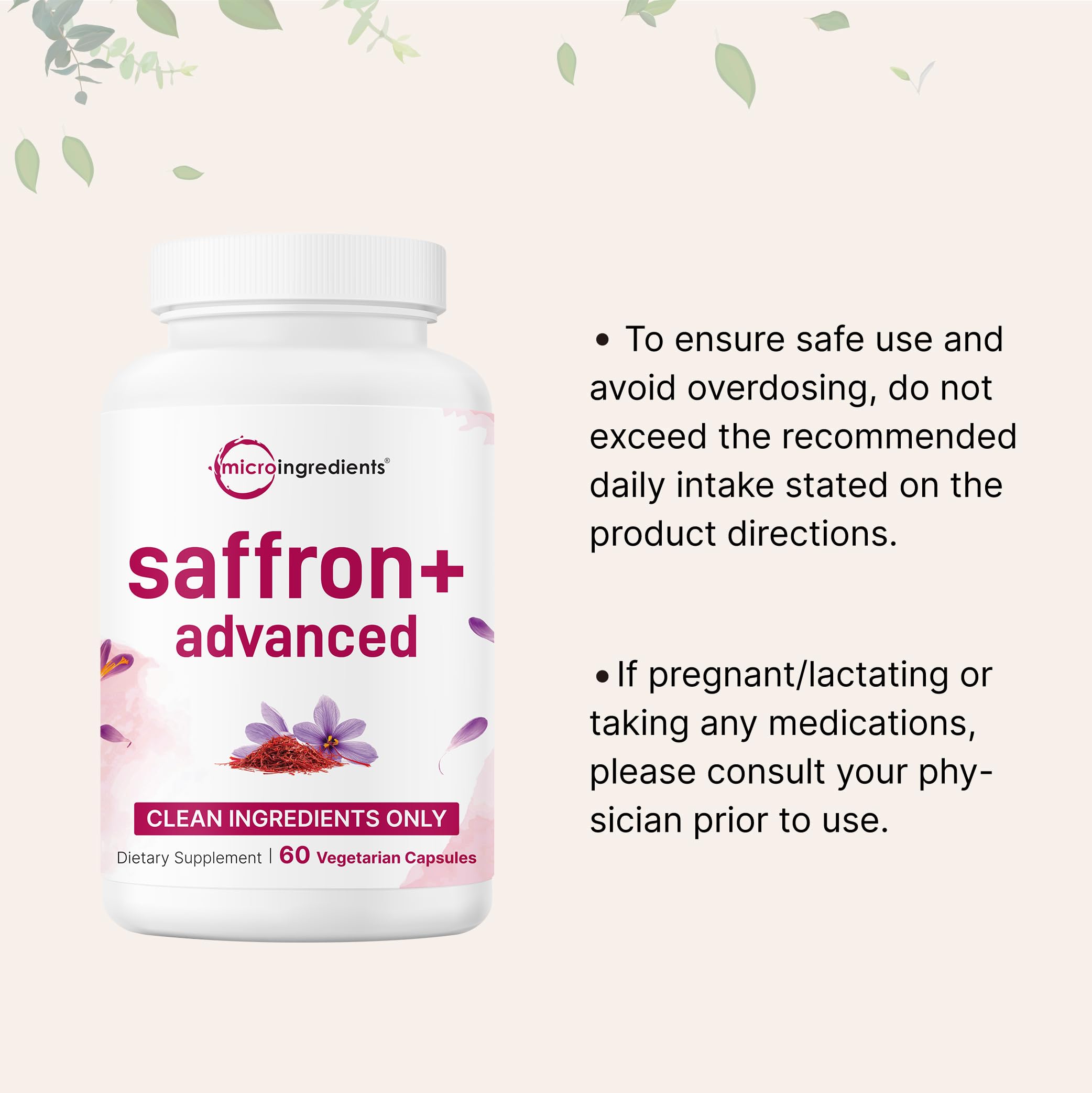 Micro Ingredients Saffron+ Advanced Supplements, 60 Vegetarian Capsules — Amazon image 8
