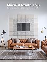 Vista 2 de Square Acoustic Wall Panels, Sound Absorbing Panels for Walls, Ceiling, Doors, 12 Pack 12"x12"x0.4" Decorative White Acoustic Tiles for Recording