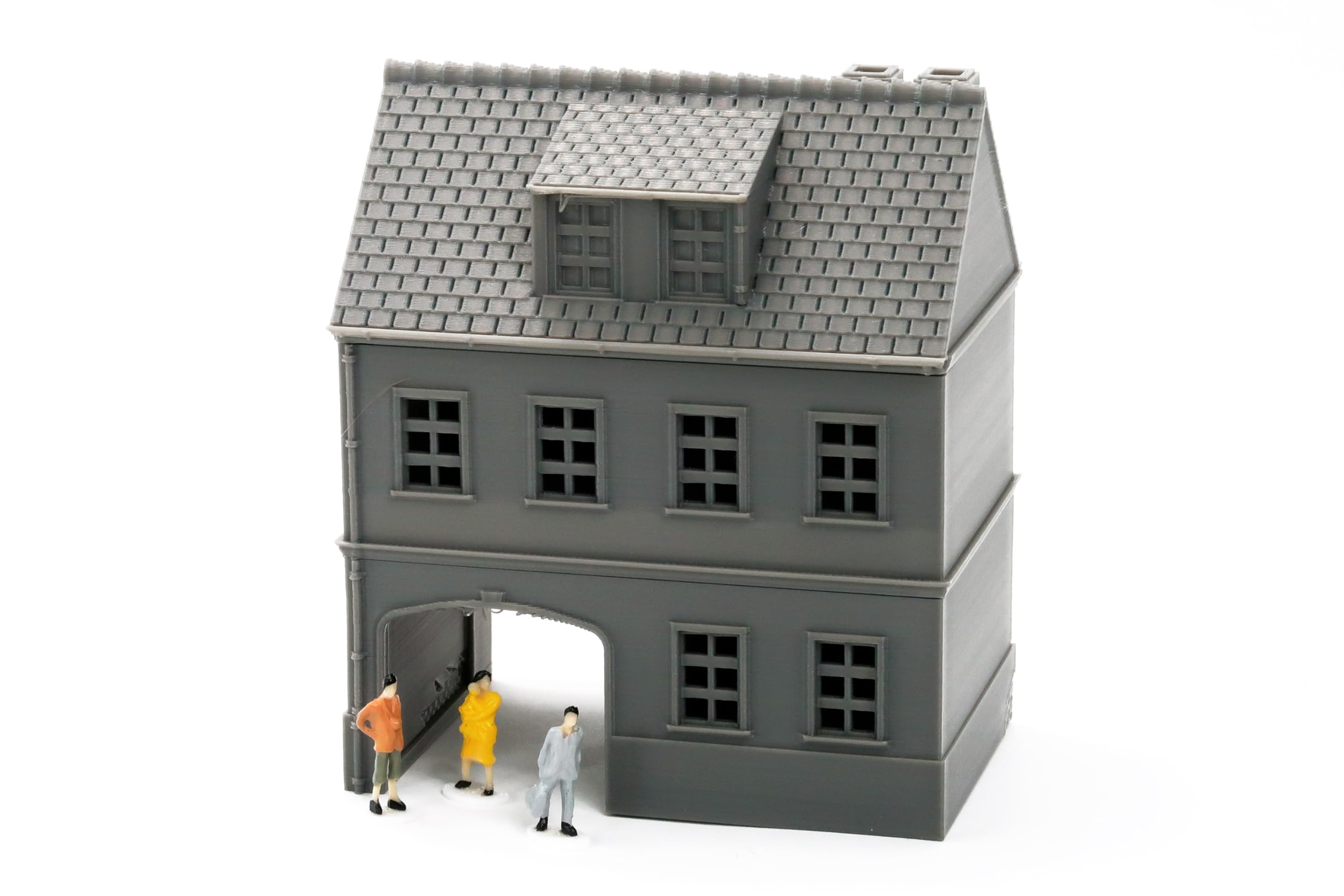 Maison de la vieille ville allemande de l'Est - Bâtiment de train miniature imprimé en 3D à l'échelle HO. époque 2 et plus.