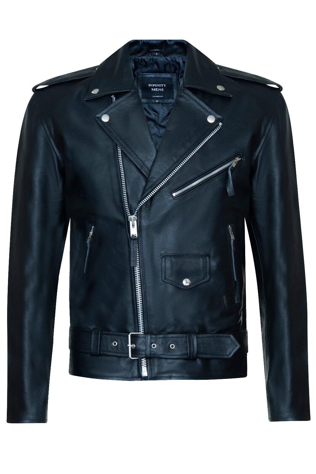 Infinity Leather Chaqueta de Motociclista Tassled Brando de Cuero Para Hombre FRINGE Hide Bender