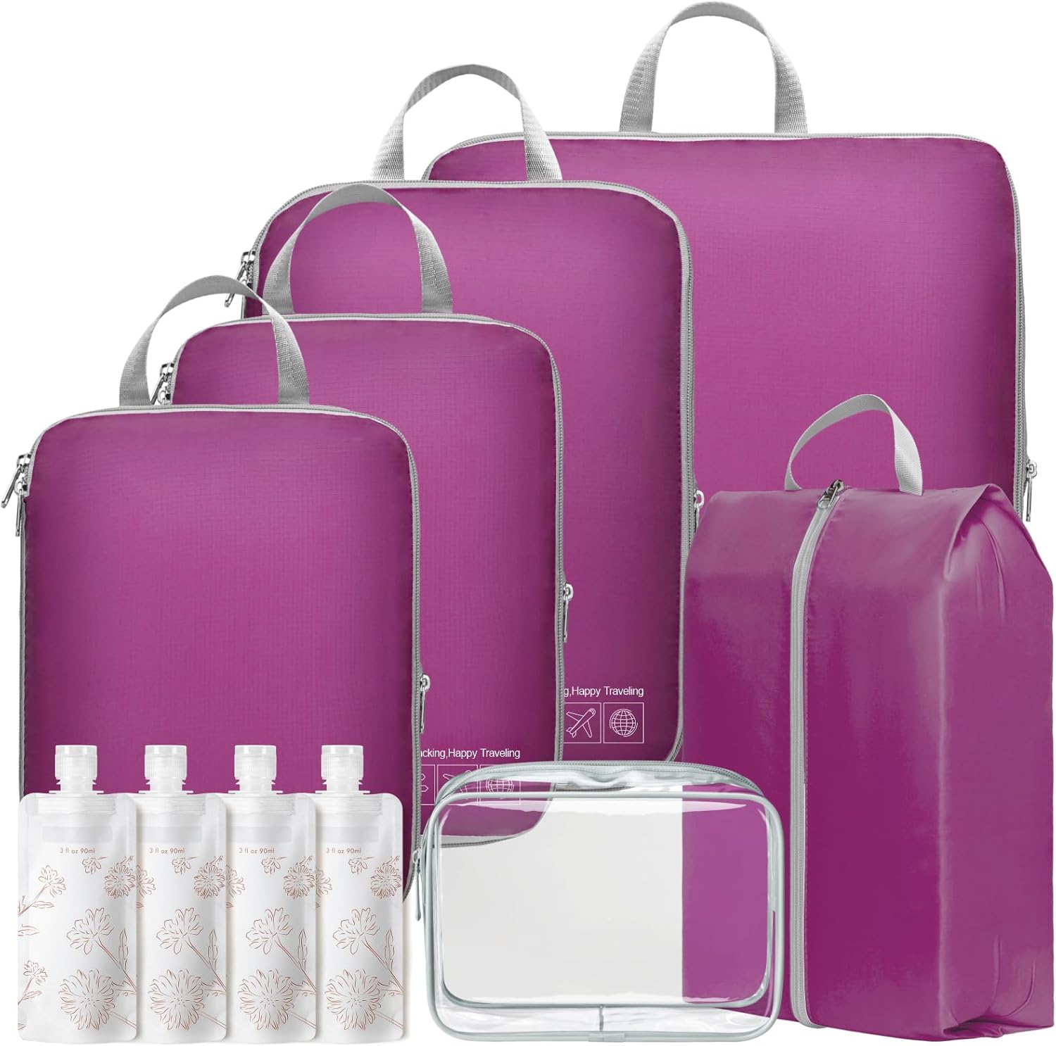 Cambond Compression Packing Cubes for Travel Women - Lightweight Luggage Organizers Bag Packing Cubes for Carry on Suitcases